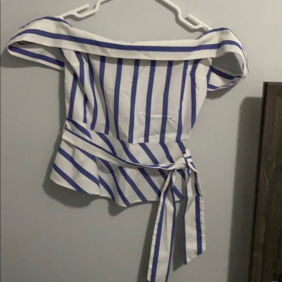 Express purple and white striped blouse - Picture 2 of 3